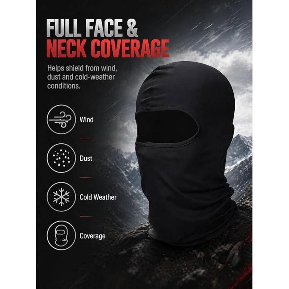 Set of 9 SATINIOR Men's Black Balaclava Full Face Ski Mask Breathable Winter